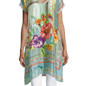 Johnny Was Modisch Printed Silk Tunic